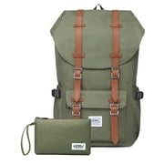 KAUKKO School Travel backpack for university flexible with laptop for 15",22L(Nylon Green2pc)