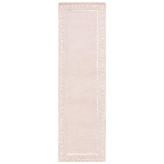 SAFAVIEH Bella Danita Bordered Wool Runner Rug, Light Pink/Ivory, 2'3" x 11'