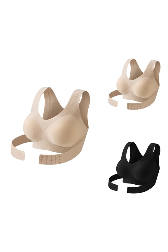 Seamless Breathable Shaping Corrective Support Bra, Posture Corrector with Front Closure, Full Coverage Seamless Push-Up Back Support
