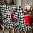 thumbnail image 4 of Christmas Chair Covers Set of 6 Buffalo Plaid Christmas Tree Dining Chair Seat Cover Stretch Removable Xmas Chair Slipcover Protector for Xmas Dining Room Kitchen Home Decor, 4 of 7
