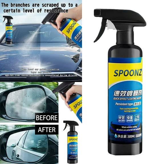 Dwellin 500ml Car Coating Agent Spray Quick Effect Oil Film Emulsion Glass Cleaner Polish Spray Waterless Wash Wax for Car Scratches