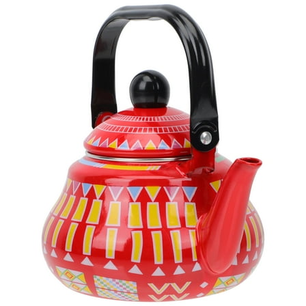 NIAIZEK Red Enamel Stainless Steel Decorative Teapot, 1-Piece Kitchen Coffee Tea Pot