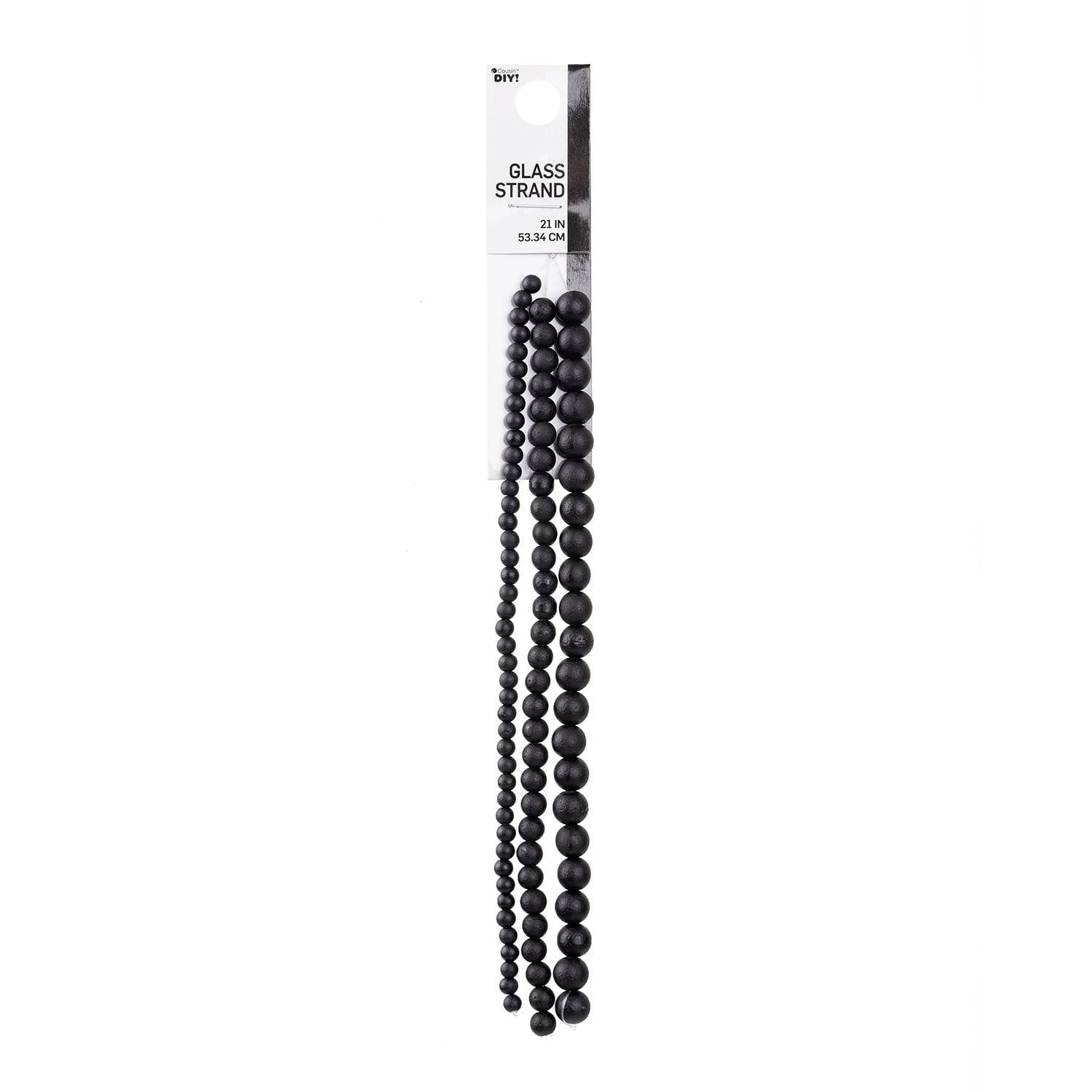 (2 pack) Cousin DIY 3-Strand Matte Black Round Glass Beads 4/6/8 mm, 99 Piece, Adult, Model 69995844