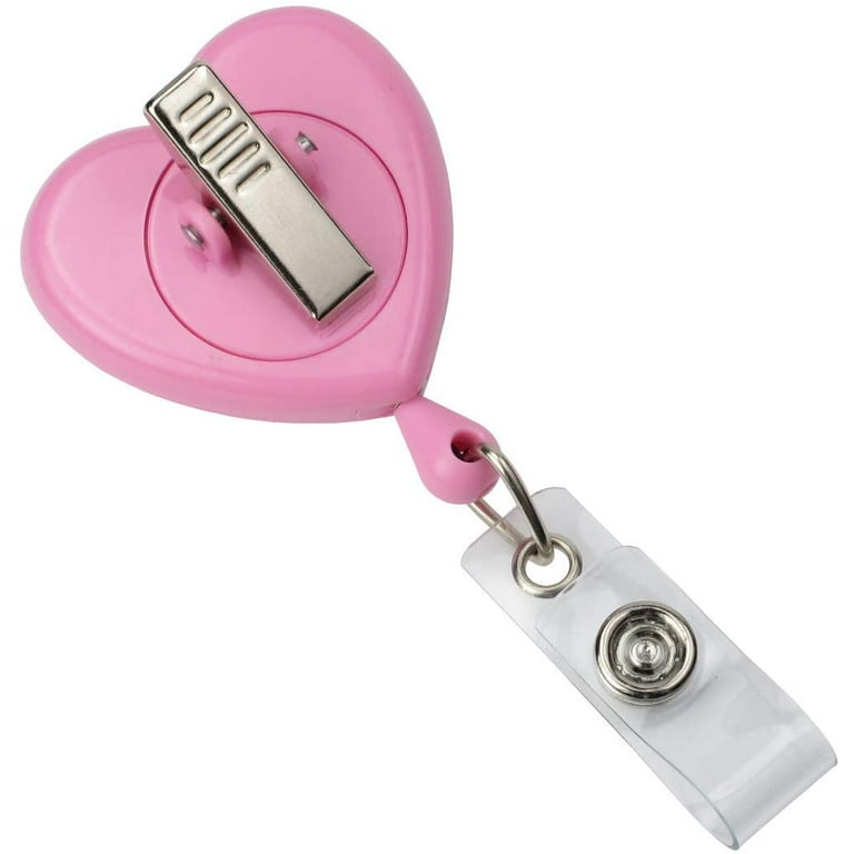 5 Pack - Breast Cancer Awareness Badge Reel with Retractable ID