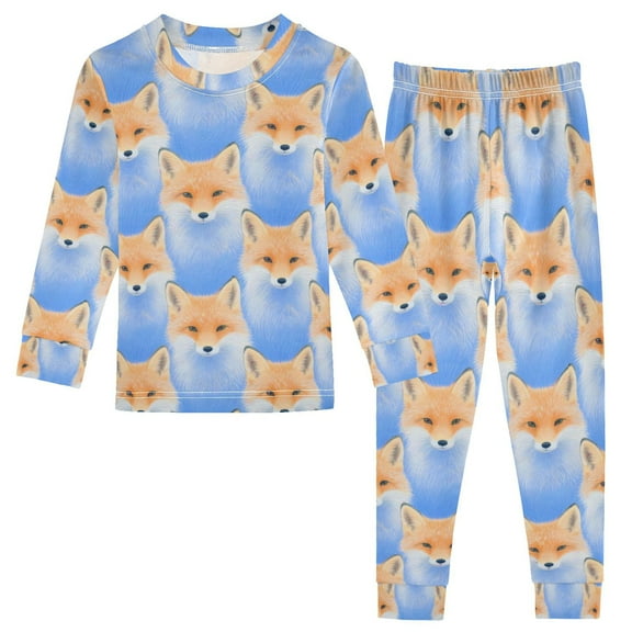 joogoo Cute Fox 2 Piece Long Sleeve Tee and Pants Cotton Pajama Set 5Y