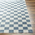 thumbnail image 5 of Mark&Day Washable Rugs, 7ft Round Shaquina Modern Pale Blue Checkered Rug, Blue Ivory Carpet for Living Room, Bedroom or Kitchen (6'7" Round, Machine Washable), 5 of 8
