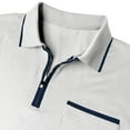 thumbnail image 6 of Sakmal Breathable Polo Shirts for Men Short Sleeve Cotton Button Down Tshirts White Solid Dressy Casual Shirts for Men 2XL, 6 of 6