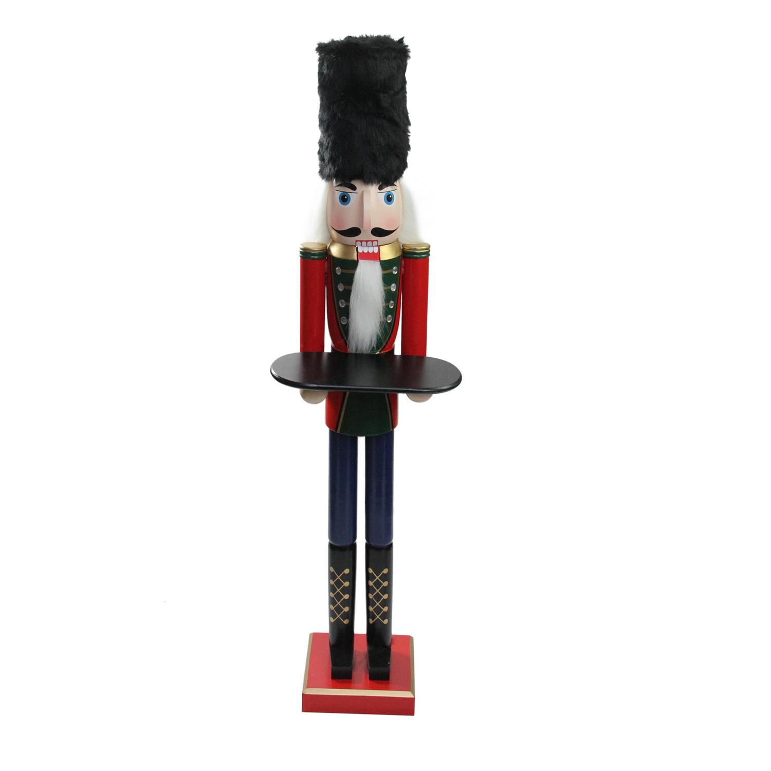 48.25" Wooden Red Christmas Butler Nutcracker with Tray Walmart Canada