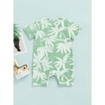 thumbnail image 4 of Franhais Infant Toddler Baby Romper, Unisex Plant Tree Print Buttons Chest Snap Crotch One Piece, 4 of 8
