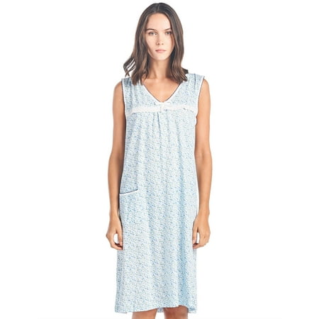 Casual Nights Women's Cotton Sleeveless Nightgown Sleep Shirt