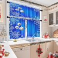 thumbnail image 7 of Kitchen Curtains Blue Gradient Christmas Ball Valances and Window Curtains 3 Pcs Set Silver Snowy Snowflakes Xmas Short Tier Curtain for Room Treatment Small Kitchen Window Decor, 7 of 7
