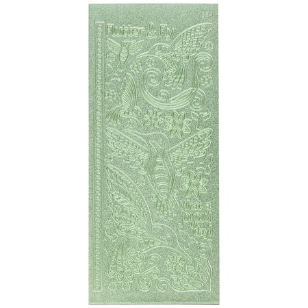 Album Kit Stickers - 2541 Dazzles Stickers-Fancy Hummingbirds-green, These stickers are beautiful on cards scrapbook pages candles album covers mini books glass and so much more By Hot Off The Press