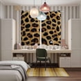 thumbnail image 5 of Leopard Print Kitchen Curtains 84 Inch Length, Brown Yellow Retro Animal Fur Pattern Grommet Top Bedroom Living Room Curtains, Light Filtering Cafe Curtain Drapes 2 Panels Set 104''x84'', 5 of 9
