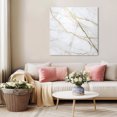 thumbnail image 5 of Marble White Wall Art Painting on Canvas, Modern Abstract Art Golden Ink Painting Canvas Art Home Prints Wall Art Framed Modern Artwork for Living Room Bedroom Wall Decor 12x12in, 5 of 9