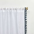 thumbnail image 3 of Exclusive Home Curtains Tassels Embellished Sheer Rod Pocket Curtain Panel Pair, 54x84, Indigo, 3 of 7