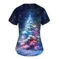 thumbnail image 3 of Titcea Christmas Scrub Tops Women Christmas Tree Printed Short Sleeved V Neck Nursing Uniforms with Pockets Loose Comfort Scrub Shirts, 3 of 3
