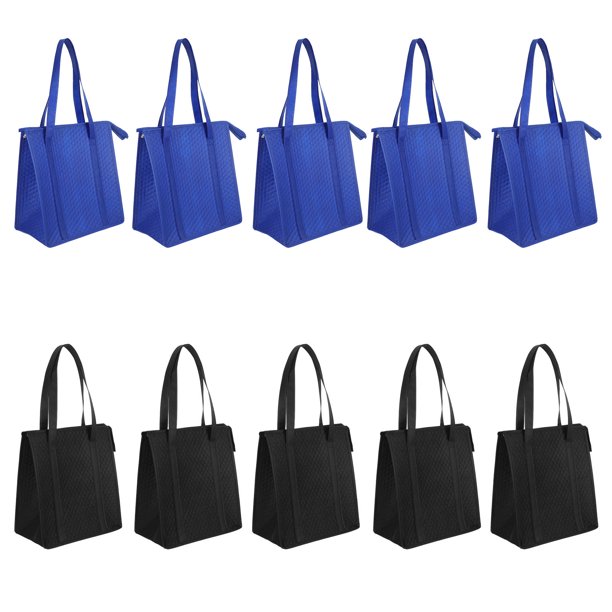 RUNROTOO 10Ud Bolsa Térmica Reutilizable Para Con Y Asas Colores Surtidos