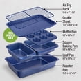 thumbnail image 4 of Granitestone Baking Pans 6 Piece Cookie Sheet Bakeware Set Nonstick Dish Tray Oven Pan Casserole Dish Jelly Roll Pan, Blue, 4 of 6
