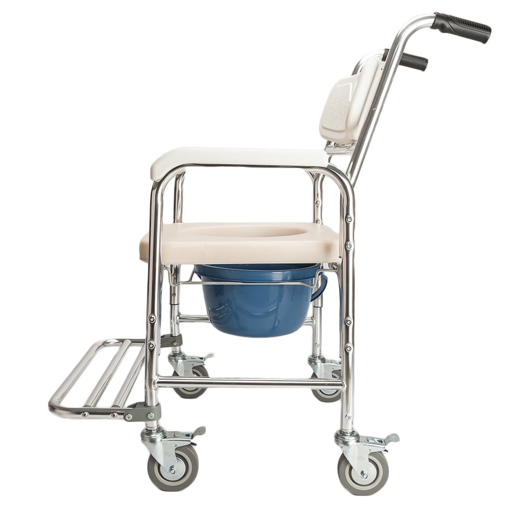 4 in 1 Commode Chair Elder People Disabled People Pregnant Women Bath Chair, White