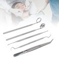 thumbnail image 1 of Oral Facial Tool Set,  Pick Teeth Cleaning Tools Anti Slip Handle 5Pcs Long Service Life Stainless Steel  for Home, 1 of 8