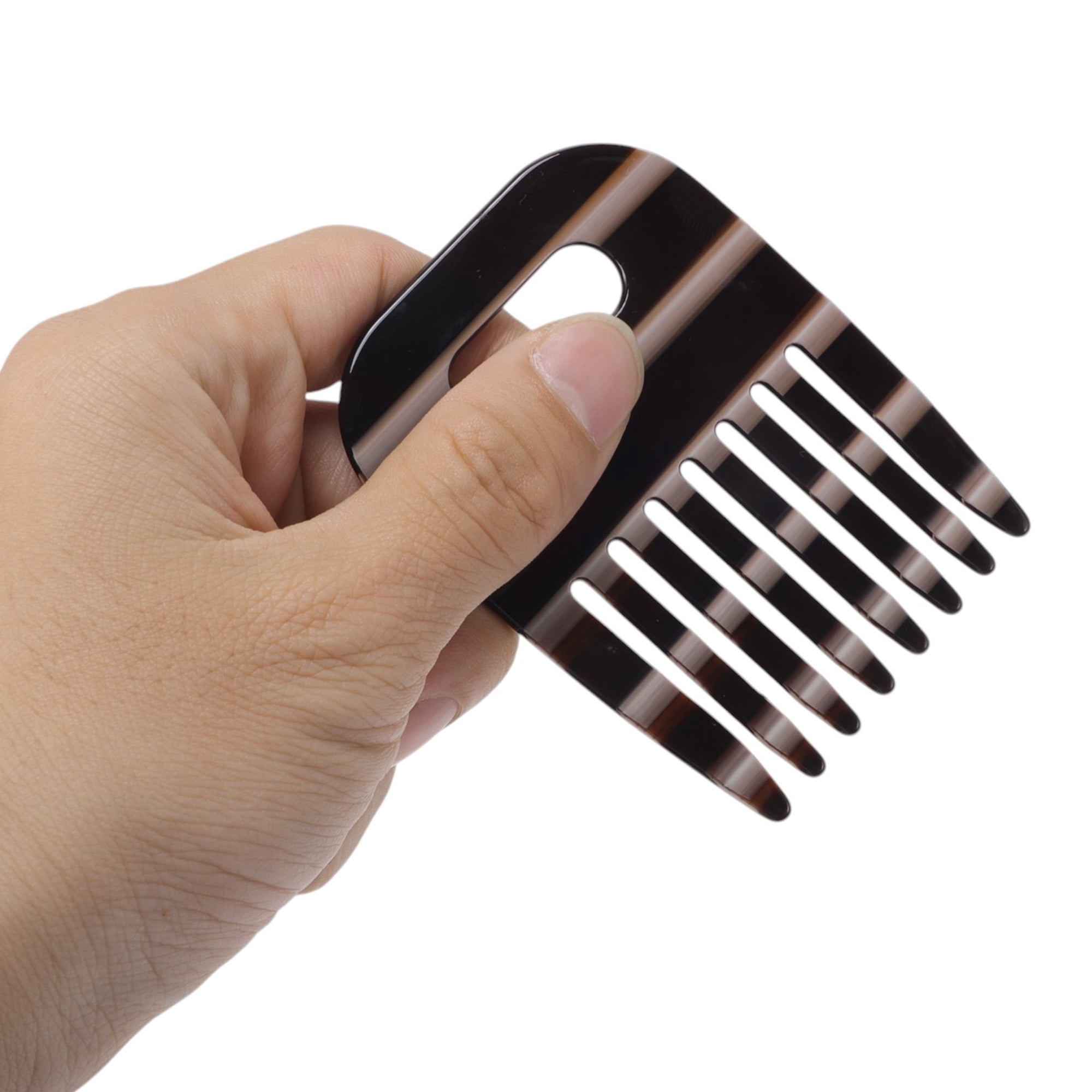 Unique Bargains 1 Piece Women Durable Vintage Acetate Comb for Curly Hair Black White