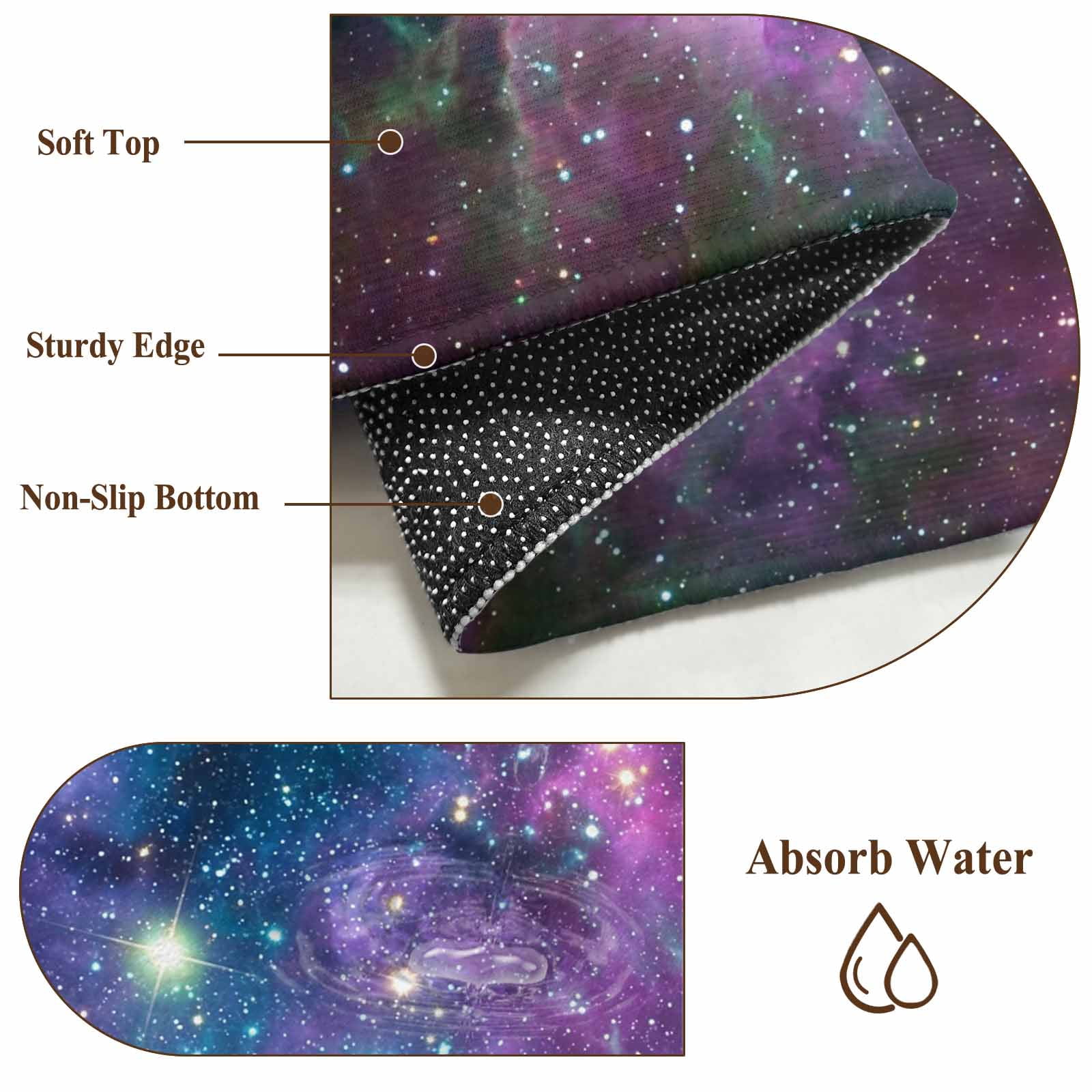 Large Area Rugs for Living Room Bedroom, Purple Ombre Starry Night 6'x9' Rug Washable Carpet Runner Indoor Outdoor, Modern Abstract Art Non Slip Floor Mats Rug for Kitchen, Playroom