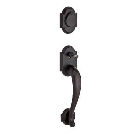 Left Handed Arch Top Baldwin Reserve FDADIXARCLRAR481 Full Dummy Adirondack Handleset Left Hand Arch Lever and Rustic Arch Rose Dark Bronze Finish ()