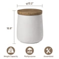 thumbnail image 3 of VENTOPYR Concrete Outdoor Side Table with Wood Grain Top,Small Cylinder Shaped Round Accent End Table for Patio,Garden,White, 3 of 6