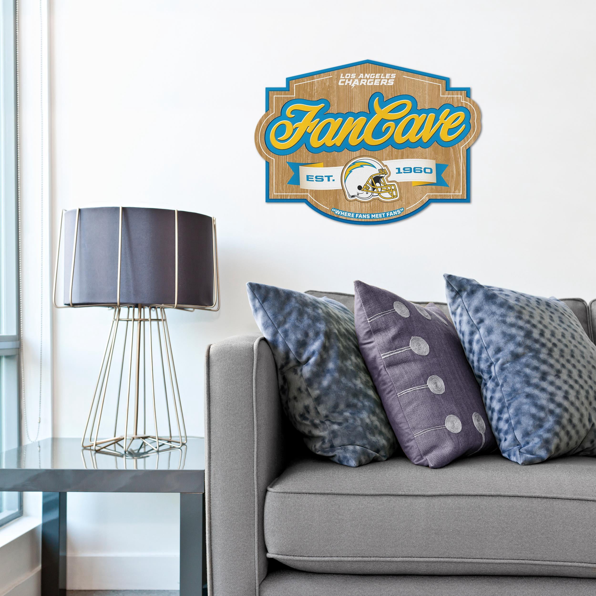 YouTheFan NFL Los Angeles Chargers Fan Cave Sign