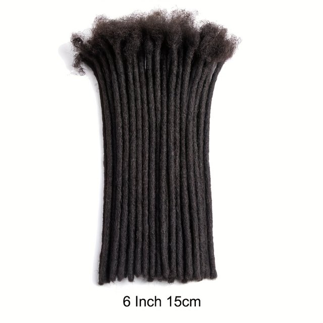 FNNMNNR 4-18 Inch 0.6cm Width 100% Human Hair Dreadlock Extensions Men/Women Full Handmade Permanent Loc Extensiosn Human Hair