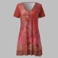 thumbnail image 2 of Puliio Summer Dresses for Women Short Sleeve V Neck Floral Print Mini Casual Boho Beach Sundress, 2 of 5