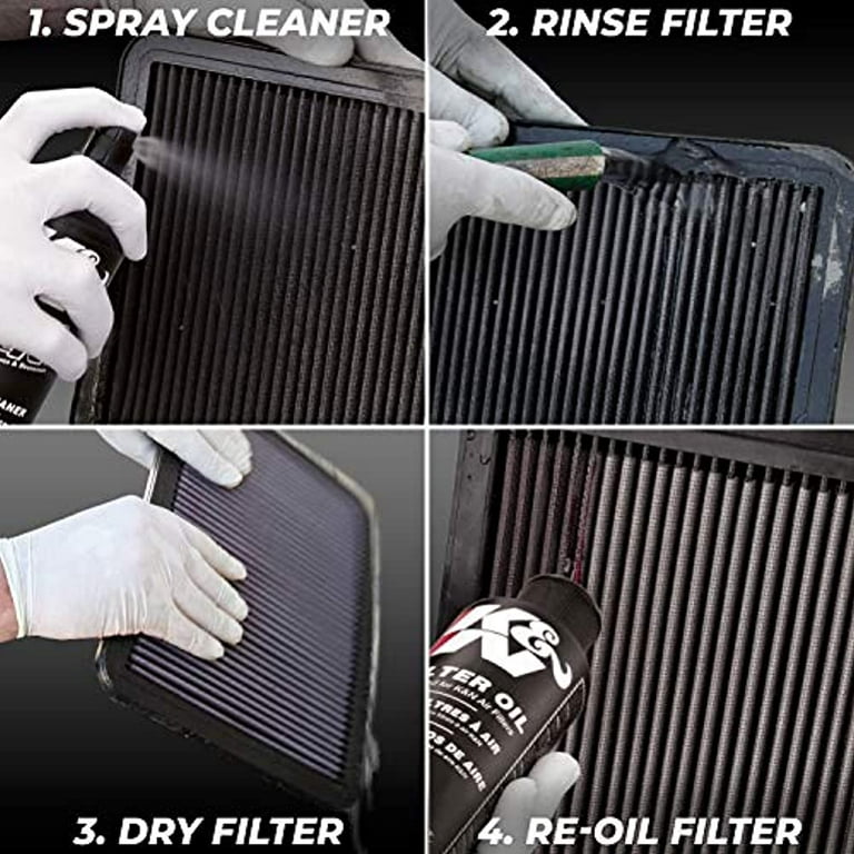 K&N Air Filter Cleaning Kit: Squeeze Bottle Filter Cleaner and Red Oil Kit;  Restores Engine Air Filter Performance; Service Kit-99-5050