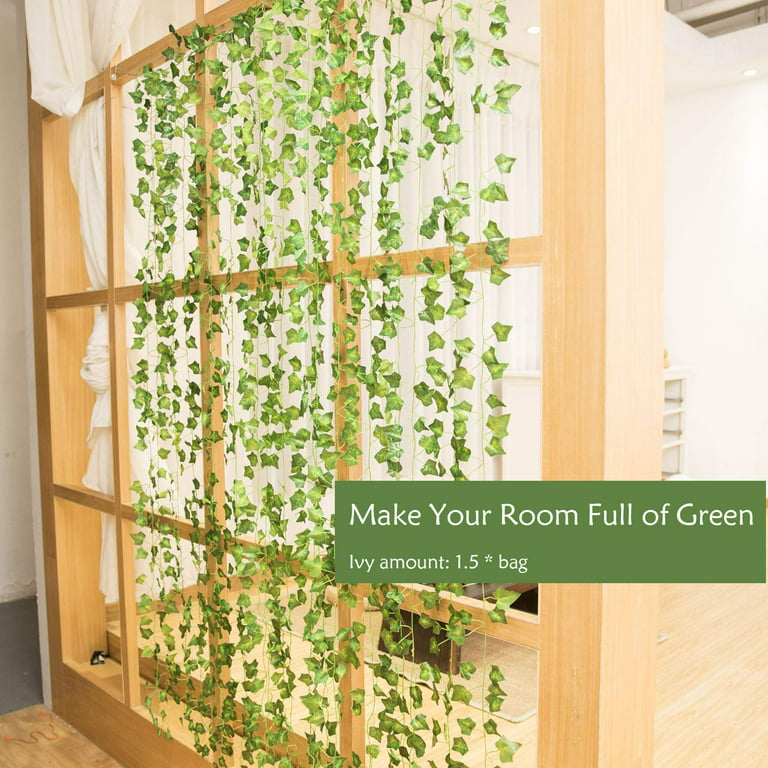 Mandala Crafts Artificial Ivy Garland – Fake Vines for Bedroom Wedding Home  Office – Fake Leaves Room Decor Artificial Vines Hanging Greenery Leaf