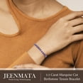 thumbnail image 5 of JeenMata 5.5 Carat February Amethyst - Marquise Cut Birthstone Tennis Bracelet Eternity Design - White Gold Plating, Female, Adult, 5 of 9