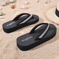 thumbnail image 6 of PiGOGI Women's Rhinestone Flip Flops V Strap Non-Slip Comfortable Beach Sandals Summer Silver 5.5, 6 of 9