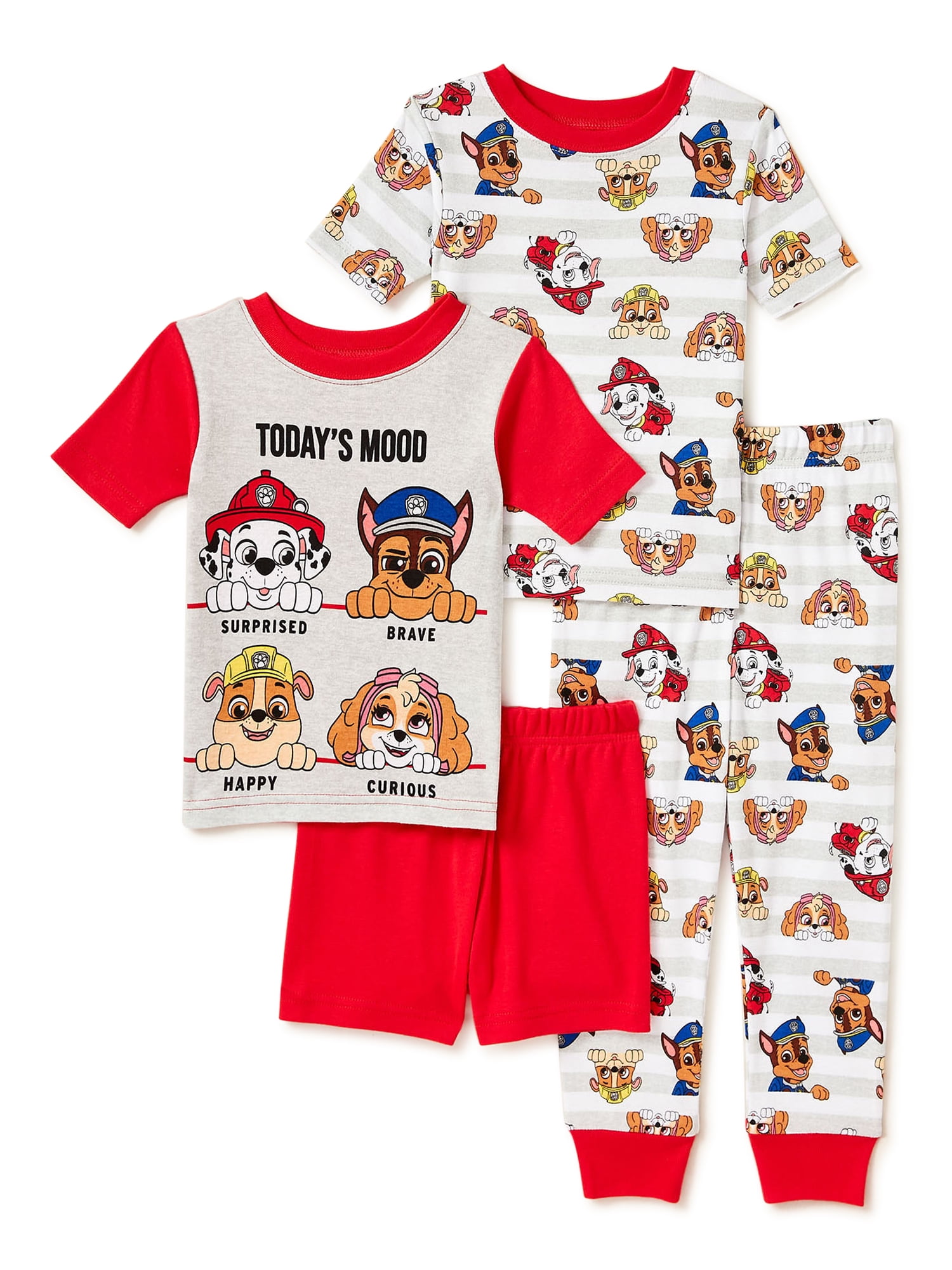 Paw Patrol Toddler Boys Loose Fit Short Sleeve Top Shorts, Pajamas Set, 2T-5T - Walmart.com