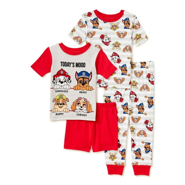Paw Patrol Toddler Boys Loose Fit Short Sleeve Top & Shorts, 2-Piece Pajamas Set, Sizes 2T-5T