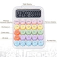 thumbnail image 5 of Mechanical Pushbutton Calculator, 12 Digit Lcd Display, Big Buttons Easy To Press, Colorful Candy C, 5 of 5