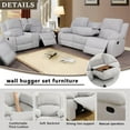 thumbnail image 4 of Microfiber Living Room Furniture Set Reclining Sofa Set Loveseat Furniture Sets in Living Room Sofa Recliners (Sofa+Loveseat, Grey), 4 of 12