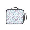 thumbnail image 3 of Butterfly and Blue Purple White Pattern Insulated Lunch Bag with Shoulder Strap and Bottle Holder,Bento School Lunch Bag Box,11x9.5x3.5 Inches, 3 of 5