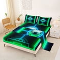 thumbnail image 2 of Erosebridal Soccer Ball Games Kids Queen Sheet Sets,Neon Green Football Court Bed Set For Football Lovers 4-Piece, 2 of 6