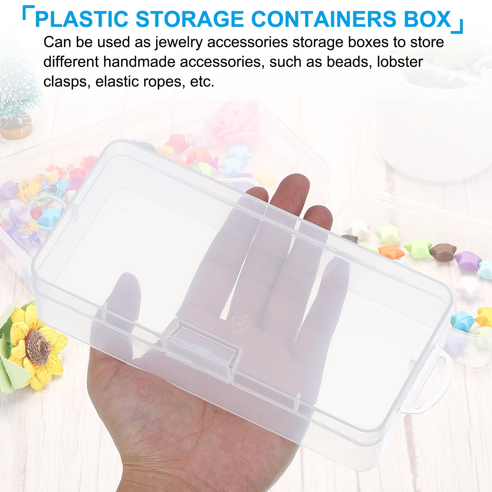Unique Bargains 6Pcs 7.3"x3.5"x1.8" Mini Plastic Storage Containers for Crafting Clear