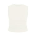 thumbnail image 2 of SHOWMALL Women's Plus Tank Top Sleeveless Ruched Casual Knit Ribbed Layered Basic Cami Top White 3X Shirt Summer Tops Clothes, 2 of 8