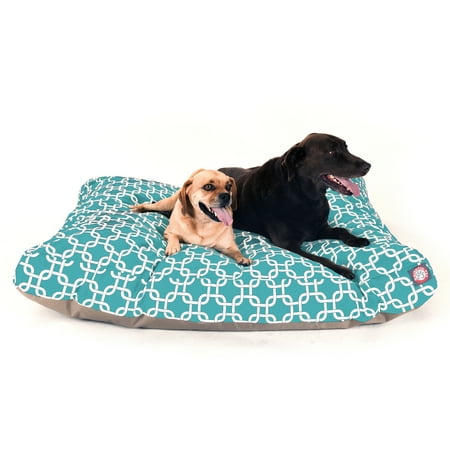 UPC: 0788995504931 | Majestic Pet Links Rectangle Dog Bed Treated Polyester Removable Cover Teal Extra Large 50  x 42  x 5