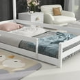 thumbnail image 2 of Euroco Twin Size House Bed, Low Profile Floor Bed with Chimney, White, 2 of 16