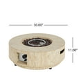 thumbnail image 3 of Christopher Knight Home 30" Patio MGO Propane Fire Pit, 40,000 BTU Ribbed Round Heater with Lid, Beige, 3 of 12