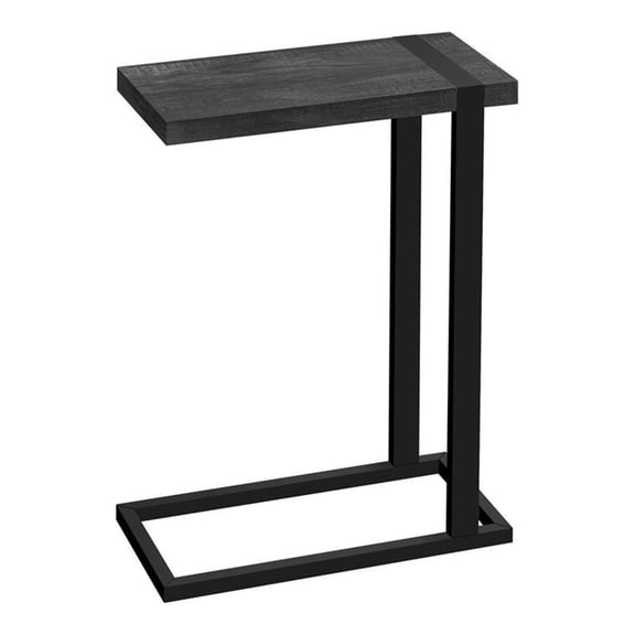 Pemberly Row 19.25" Rectangular Farmhouse Wood Side Table in Black
