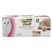 Purina Fancy Feast Chicken Feast Pate Wet Cat Food, 3 oz Cans (12 Pack)