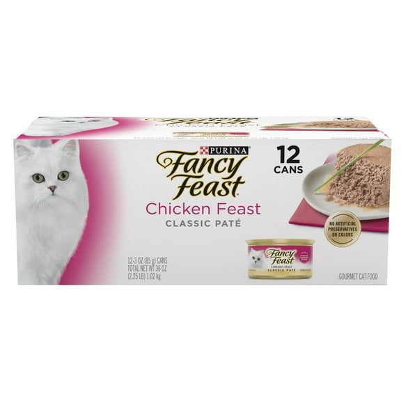Purina Fancy Feast Classic Pate Kitten Food, Wet Cat Food, Chicken Feast, 3 oz Cans (12 Pack)