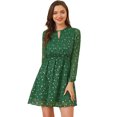 thumbnail image 1 of INSPIRE CHIC Robe Évasée Métallique Brillante Col en V pour Femmes, 1 of 6